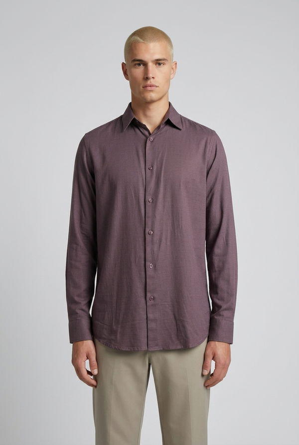 NOLIMIT Men's Slim Fit Casual Shirt Purple