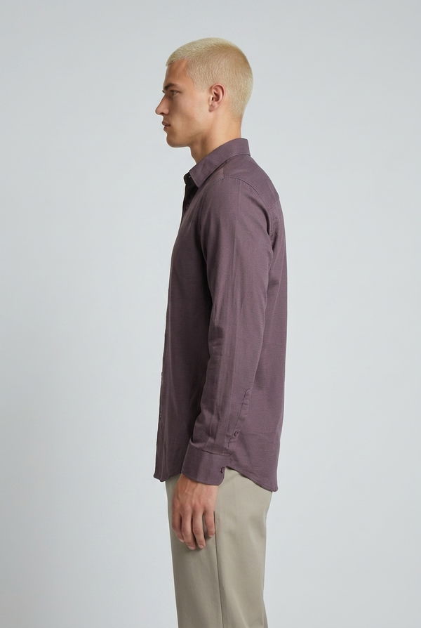 NOLIMIT Men's Slim Fit Casual Shirt Purple