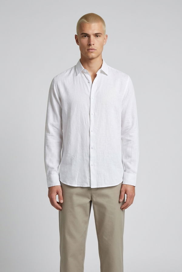 NOLIMIT Men's Slim Fit Casual Shirt White