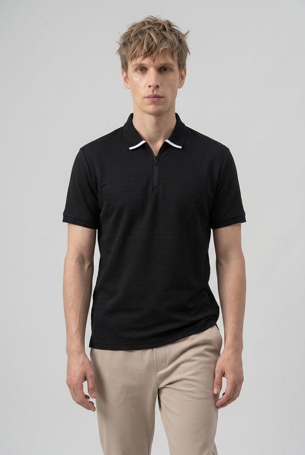 NOLIMIT Men's Slim Fit Polo T-Shirt Black