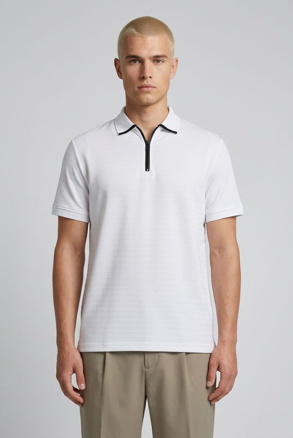 NOLIMIT Men's Slim Fit Polo T-Shirt White