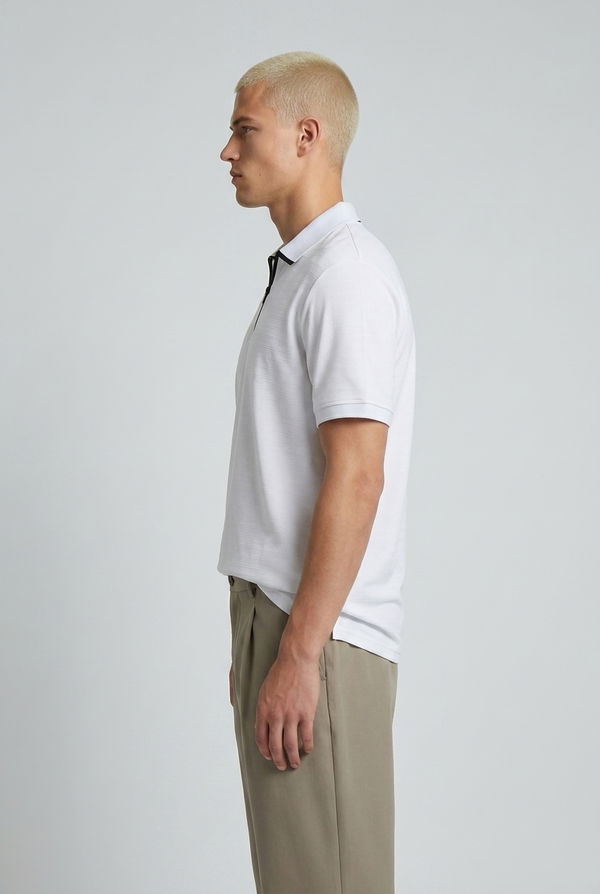 NOLIMIT Men's Slim Fit Polo T-Shirt White