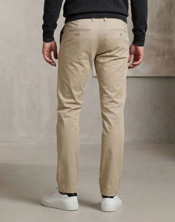 NOLIMIT Men's Slim Fit Standard Waist Casual Pant Beige