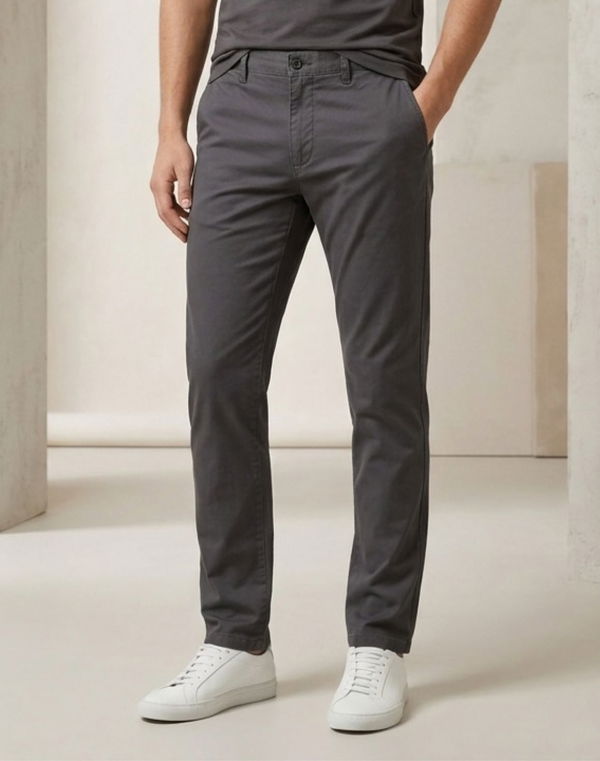 NOLIMIT Men's Slim Fit Standard Waist Casual Trouser Grey