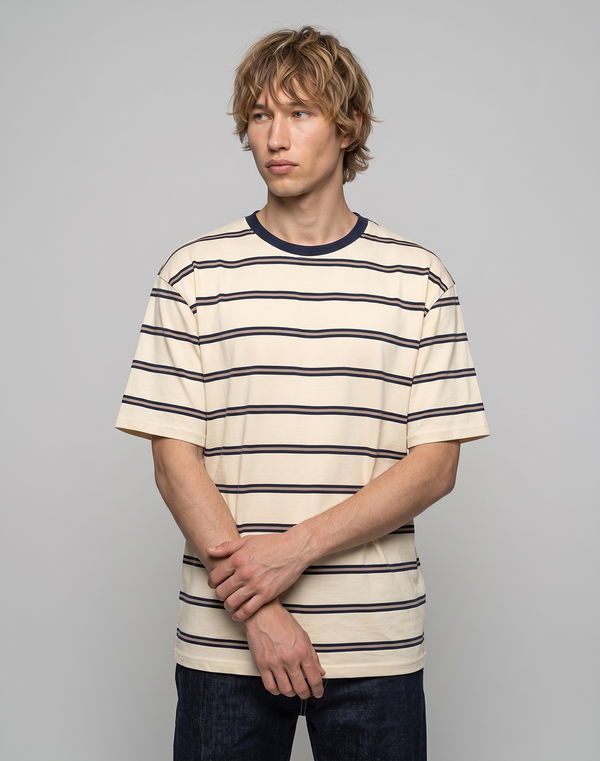 NOLIMIT Men's Stripe Oversized T-Shirt Beige