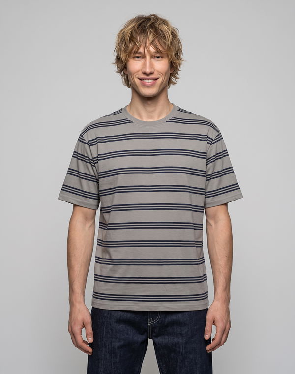 NOLIMIT Men's Stripe Oversized T-Shirt Light Grey