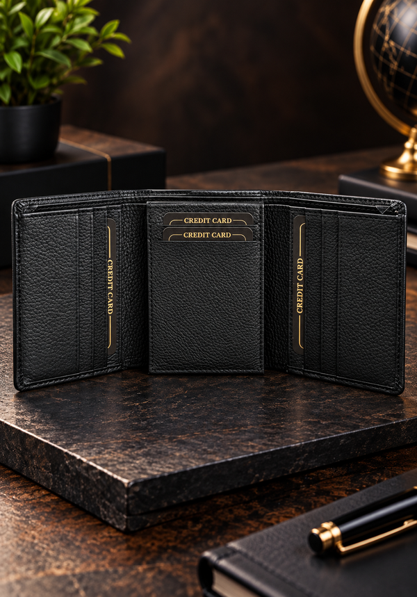 NOLIMIT Men's Tri Fold Leather Wallet