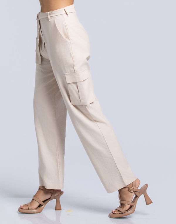 NOLIMIT OFF BEAT IMPRESSIONS Women's Straight Fit Casual Pant Beige