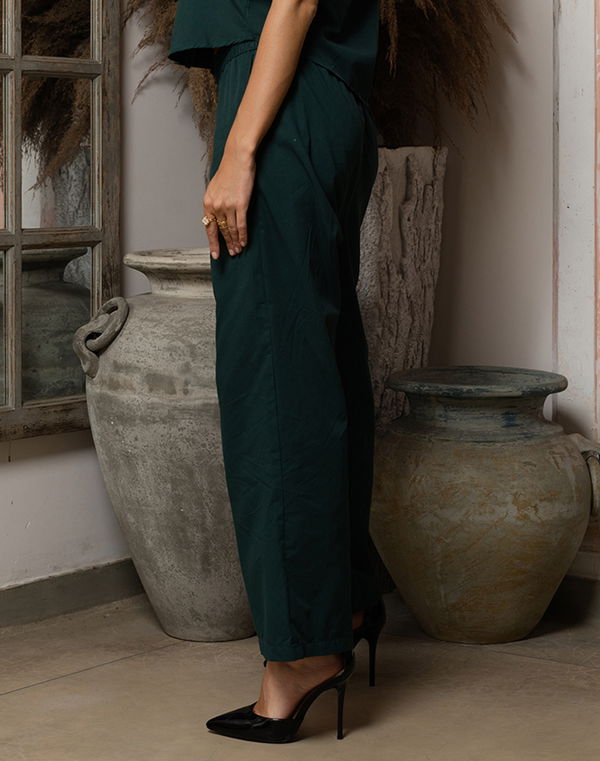 NOLIMIT OFF BEAT IMPRESSIONS Women's Wide Leg Casual Pant Dark Green