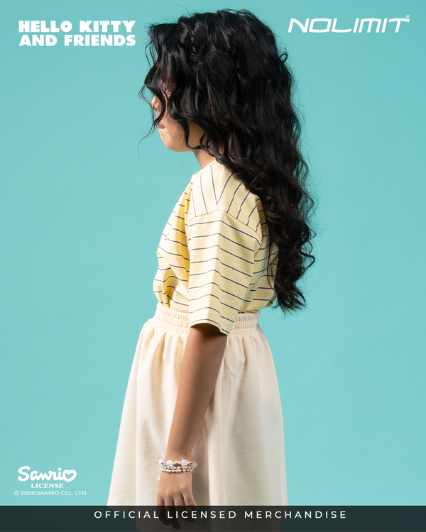 NOLIMIT SANRIO Girls Stripe Oversized T-Shirt