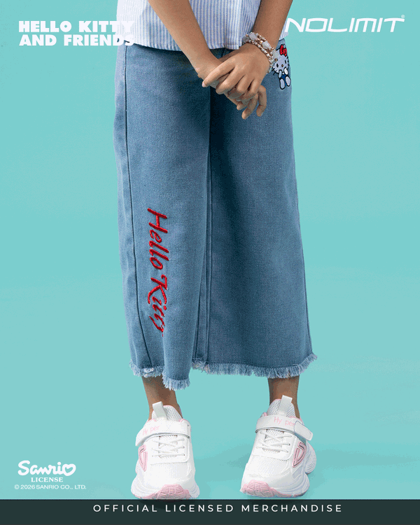 NOLIMIT SANRIO Girls Wide Leg Jeans