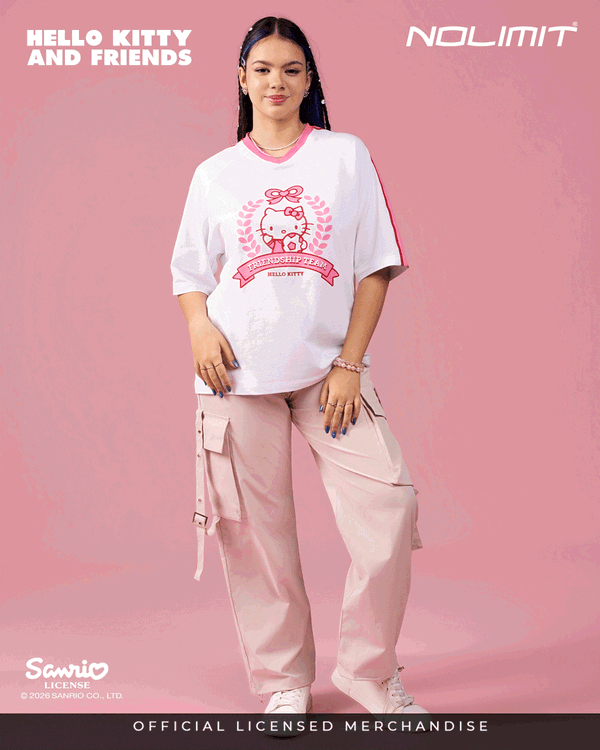 NOLIMIT SANRIO Women's V Neck Oversized T-Shirt