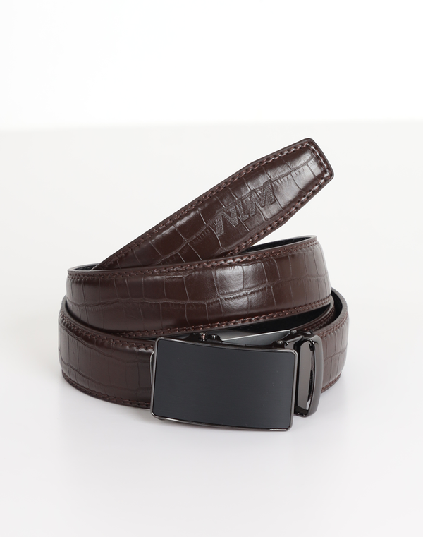 NOLIMIT Synthetic Formal Auto Lock Belt Coffee