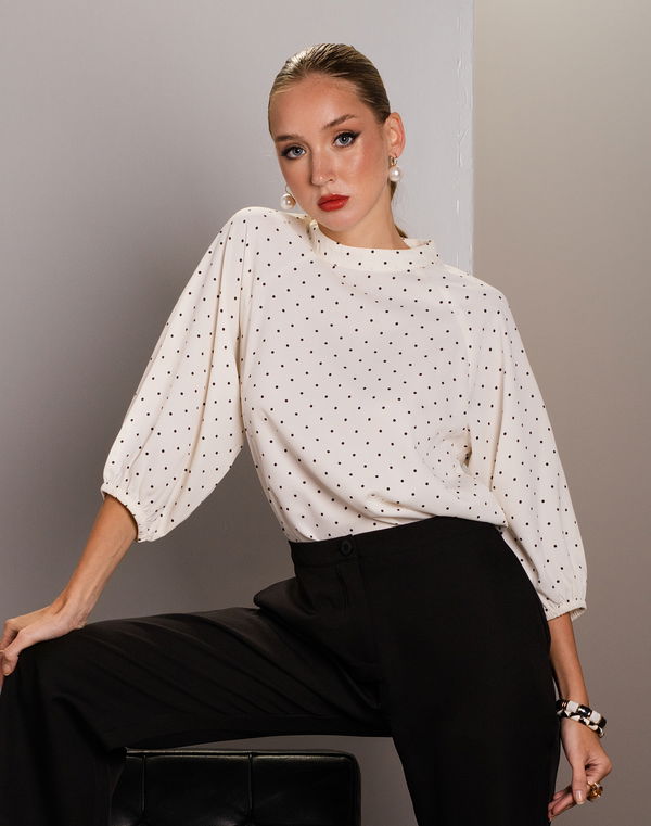 NOLIMIT THE POLKA CODE Printed Formal Blouse