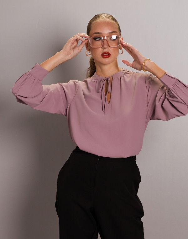 NOLIMIT THE POLKA CODE Self Tie Neck Formal Blouse