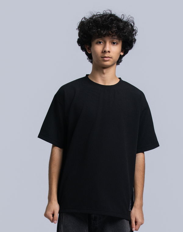 NOLIMIT URBAN WEAR Kids Boys Crew Neck Oversized Short Sleeve T-Shirt Black