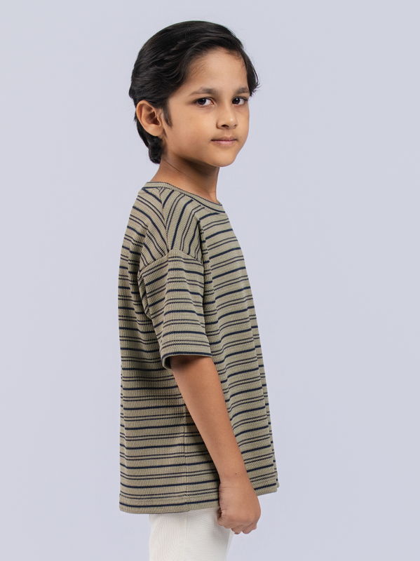 NOLIMIT URBAN WEAR Kids Boys Crew Neck Short Sleeve Oversized T-Shirt Army Green