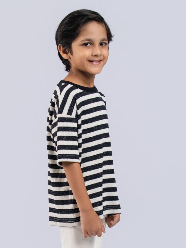 NOLIMIT URBAN WEAR Kids Boys Crew Neck Short Sleeve Oversized T-Shirt Black