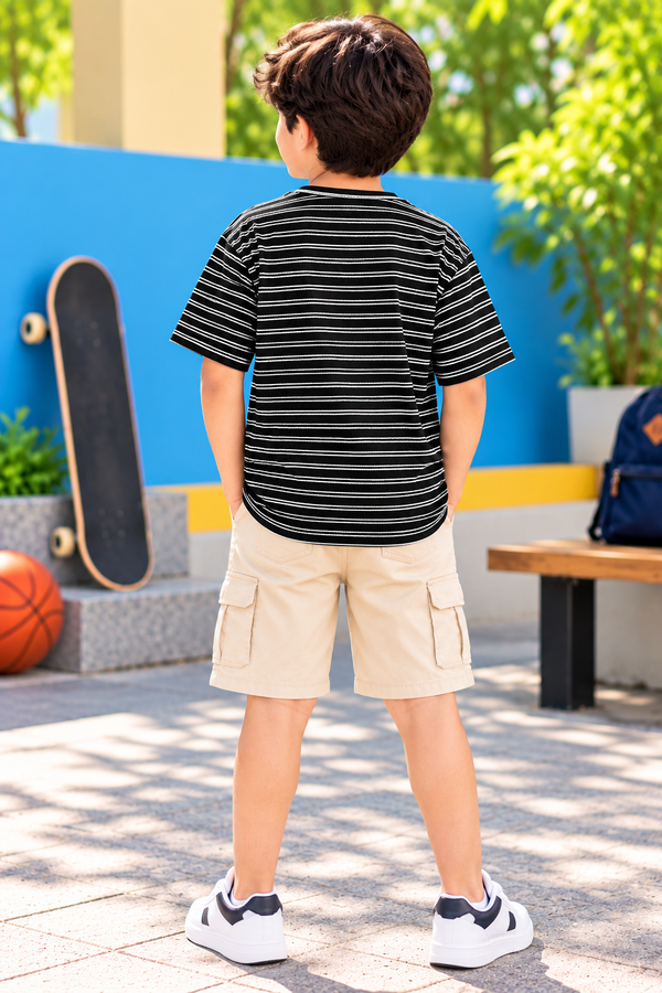 NOLIMIT URBAN WEAR Kids Boys Crew Neck Short Sleeve Oversized T-Shirt Black