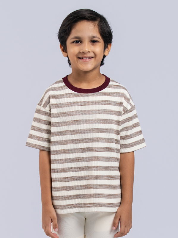 NOLIMIT URBAN WEAR Kids Boys Crew Neck Short Sleeve Oversized T-Shirt Brown