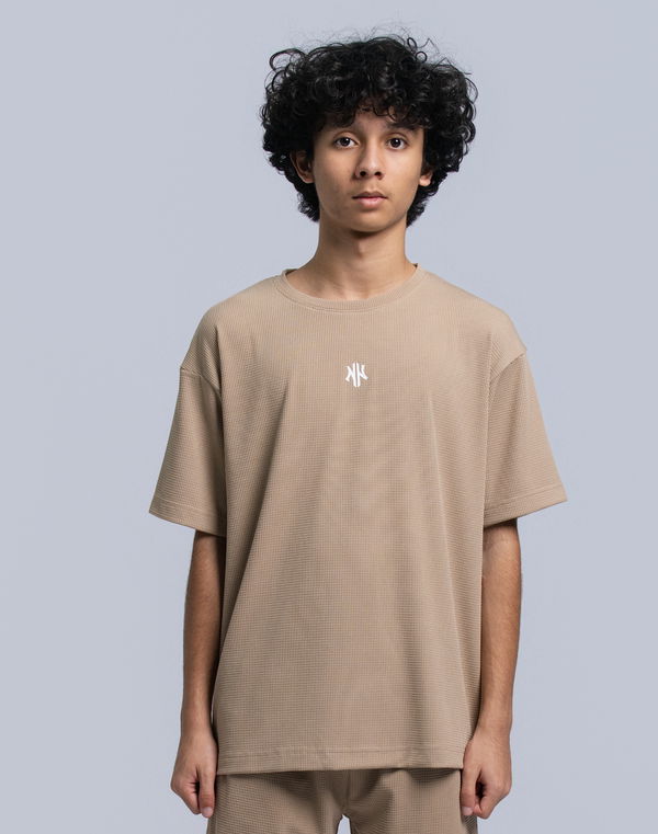 NOLIMIT URBAN WEAR Kids Boys Crew Neck Short Sleeve Oversized T-Shirt Brown