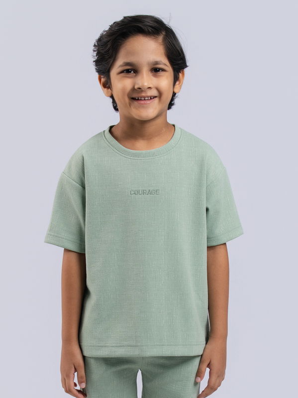 NOLIMIT URBAN WEAR Kids Boys Crew Neck Short Sleeve Oversized T-Shirt Green