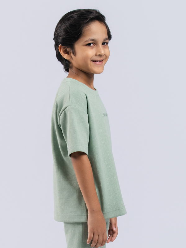NOLIMIT URBAN WEAR Kids Boys Crew Neck Short Sleeve Oversized T-Shirt Green