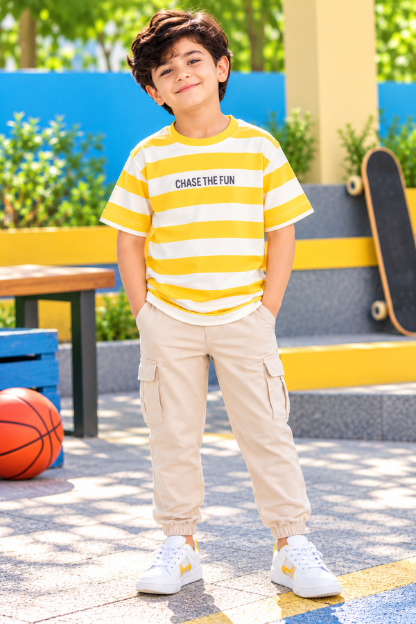 NOLIMIT URBAN WEAR Kids Boys Oversized Stripe T-Shirt