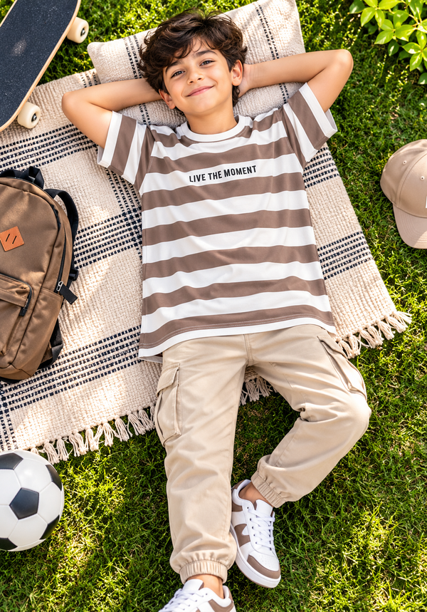 NOLIMIT URBAN WEAR Kids Boys Oversized Stripe T-Shirt
