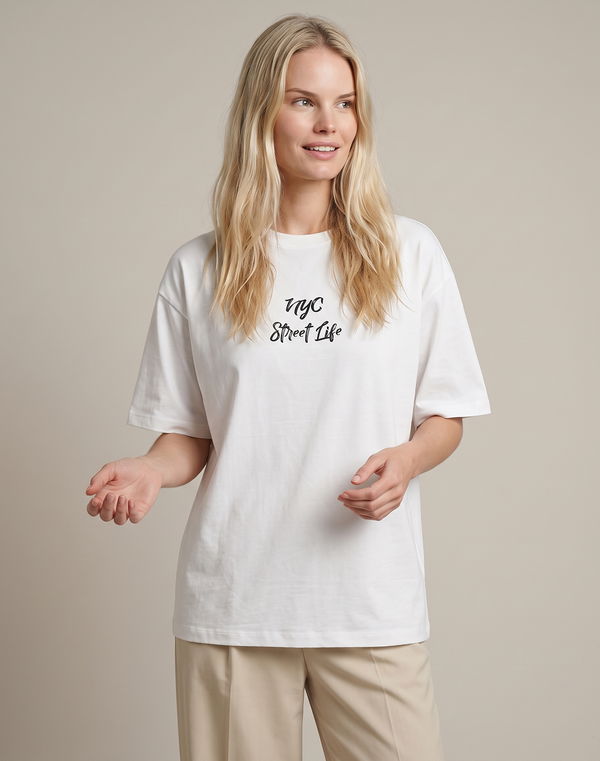 NOLIMIT URBAN WEAR Women's Oversized T-Shirt White