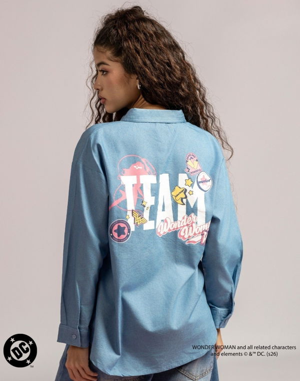 NOLIMIT WARNER BROS Girls Back Print Blouse Blue