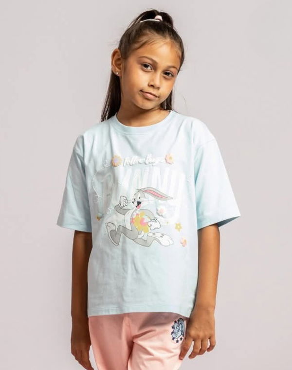 NOLIMIT WARNER BROS Girls Oversized T-Shirt Light Blue