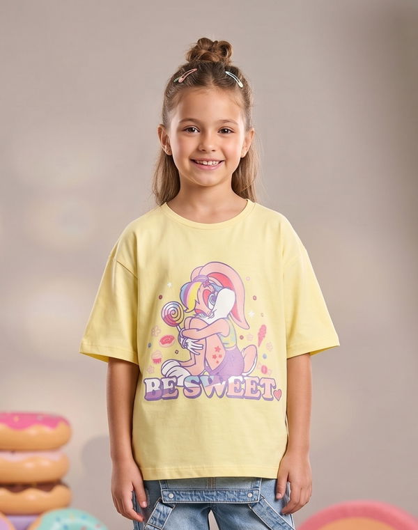 NOLIMIT WARNER BROS Girls Oversized T-Shirt Yellow