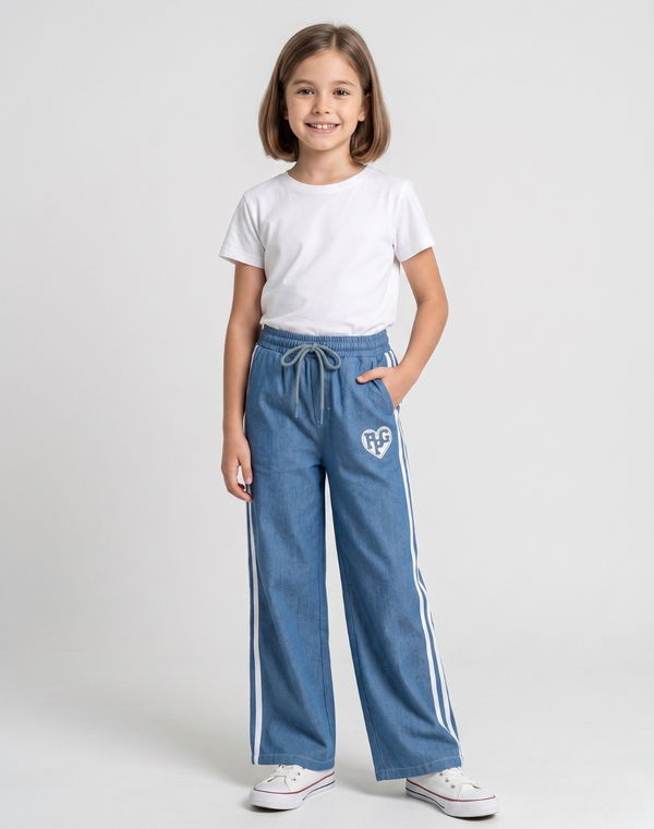 NOLIMIT WARNER BROS Girls Printed Pant Mid Blue