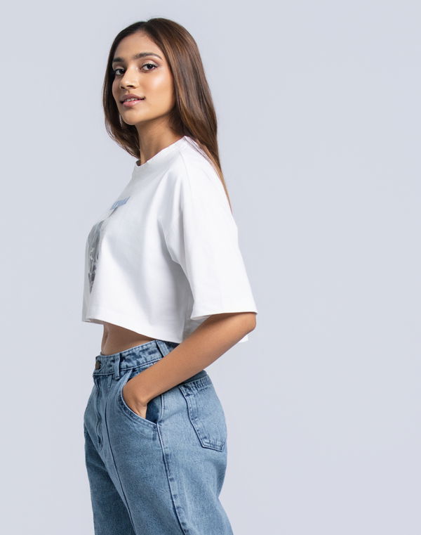 NOLIMIT WARNER BROS Women's Crop T-Shirt White