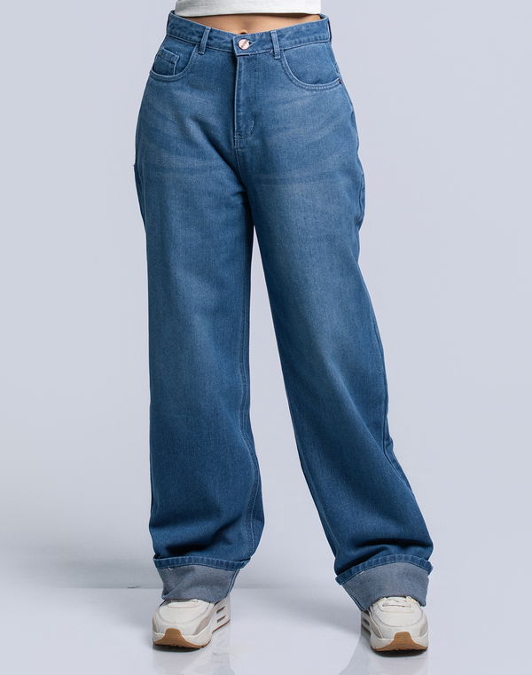 NOLIMIT Women's High Waist Wide Leg Jeans Light Blue