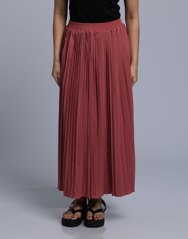 NOLIMIT Women's Pleated Casual Skirt Old Rose
