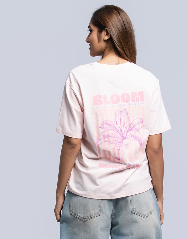 NOLIMIT Women's Regular Fit Printed T-Shirt Pink
