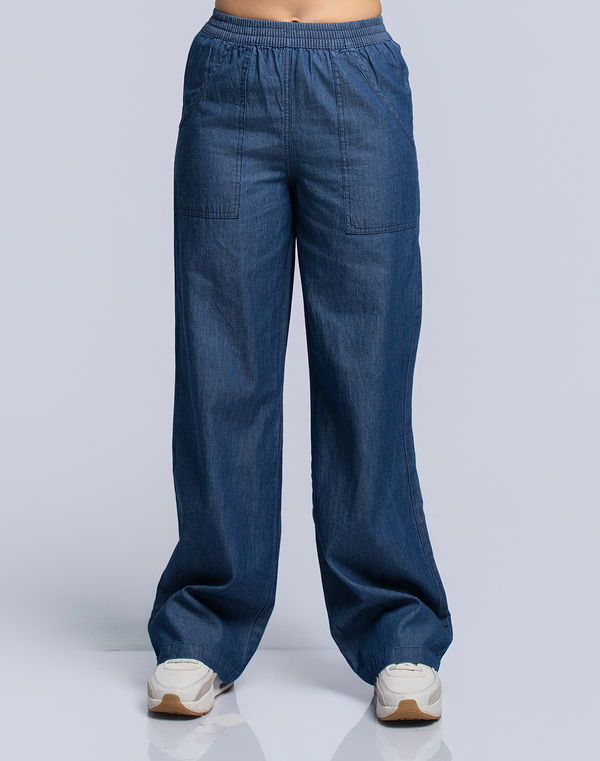 NOLIMIT Women's Wide Leg Casual Pant Dark Blue