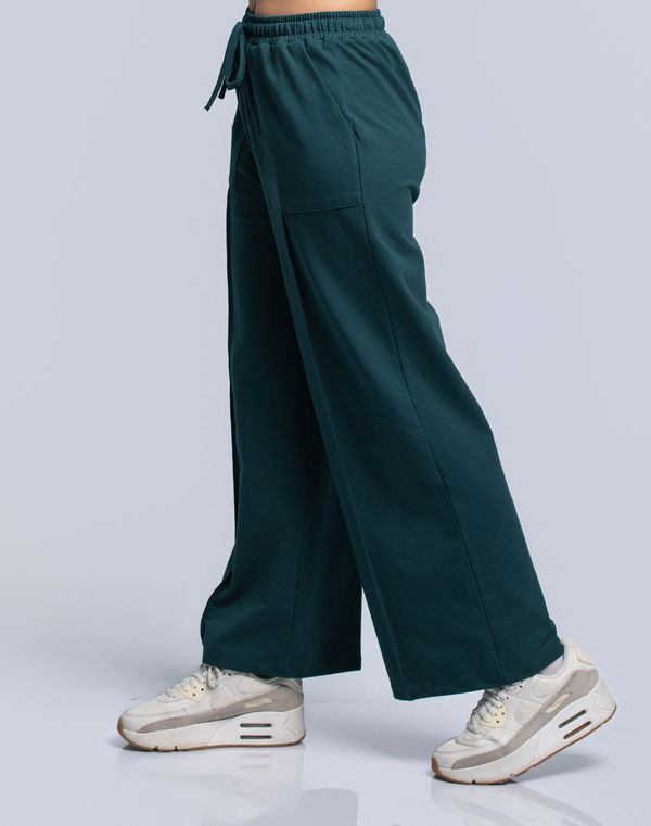 NOLIMIT Women's Wide Leg Casual Pant Dark Green