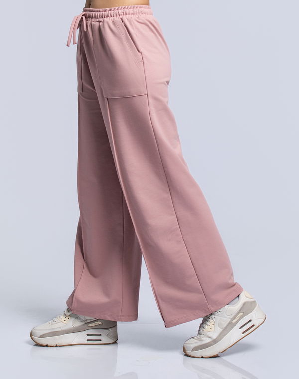 NOLIMIT Women's Wide Leg Casual Pant Salmon Pink