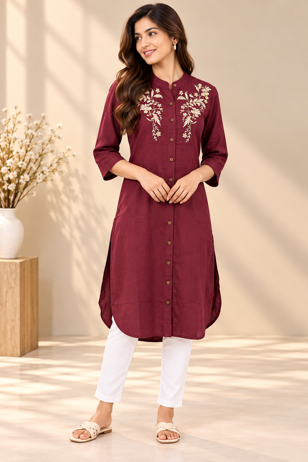 NOLIMIT Women's Mandarin Collar Kurta