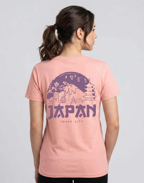 NOLIMIT Women's Regular Fit Screen Print T-Shirt Salmon Pink