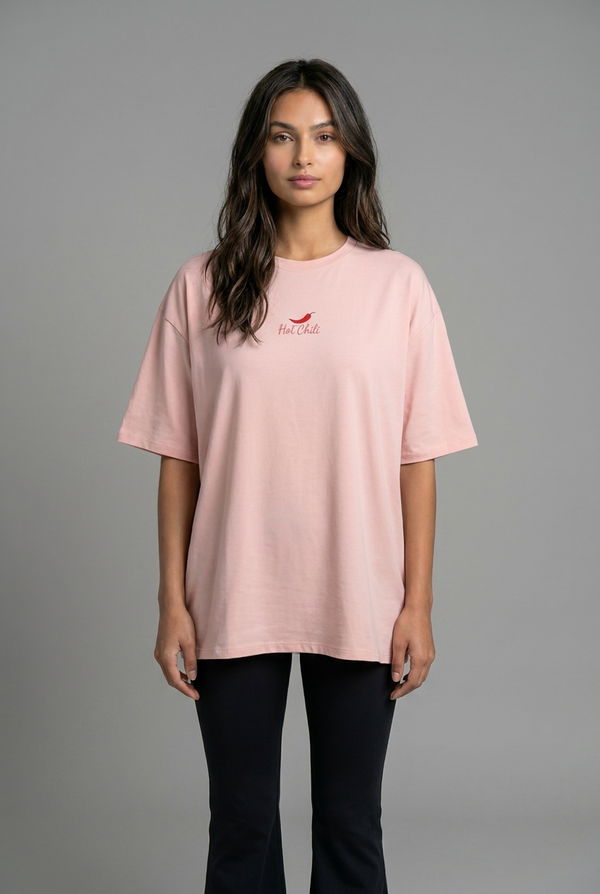 NOLIMIT Women's Screen Print Oversized T-Shirt Peach
