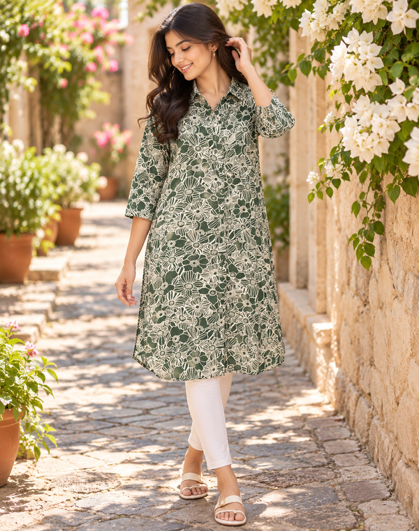NOLIMIT Women's Shirt Collar Kurta