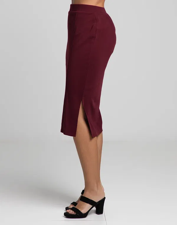 NOLIMIT Women's Three Quarter Length Formal Skirt Plum