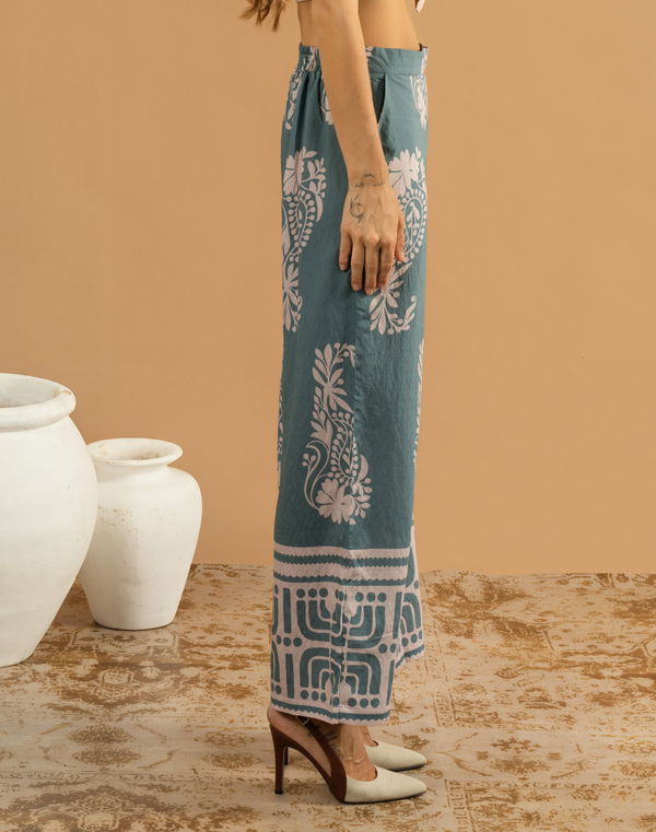 NOLIMIT Women's Wide Leg Casual Pant Agean Blue