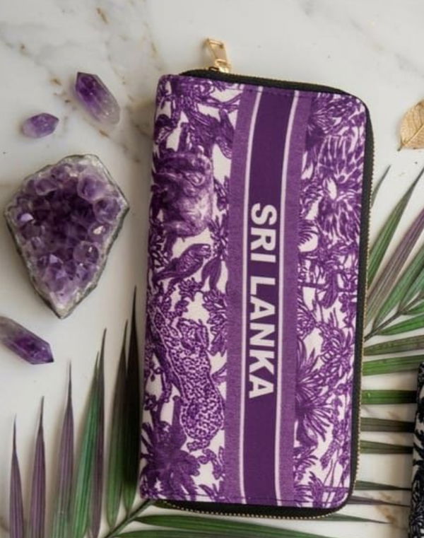 NOLIMIT Zip Around Printed Wallet Purse Purple