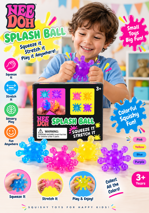 Nee Doh Splash Ball – Colorful Squishy Toy