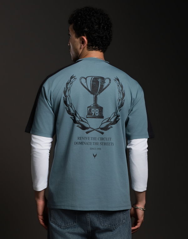 REVIVE Men's Oversized T-Shirt Blue